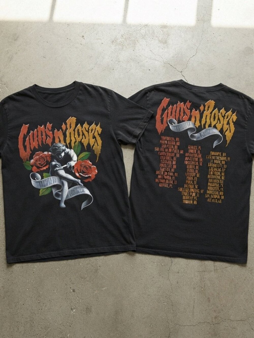 Guns N Roses Angel & Roses Vintage Graphic T-Shirt
